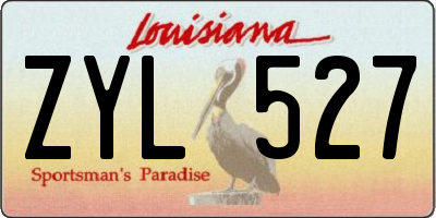 LA license plate ZYL527