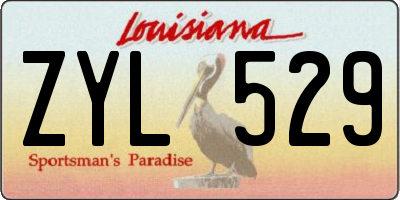 LA license plate ZYL529