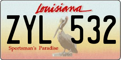 LA license plate ZYL532