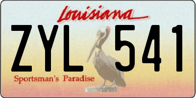 LA license plate ZYL541