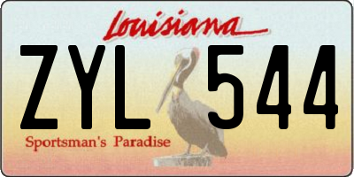 LA license plate ZYL544