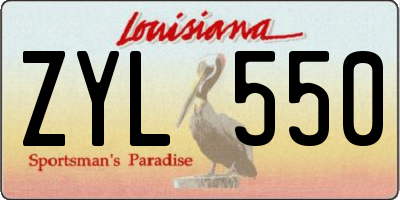 LA license plate ZYL550