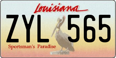 LA license plate ZYL565