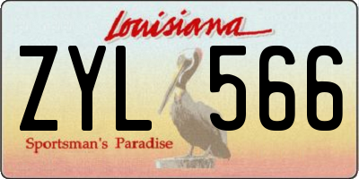 LA license plate ZYL566