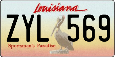 LA license plate ZYL569
