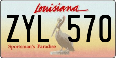 LA license plate ZYL570