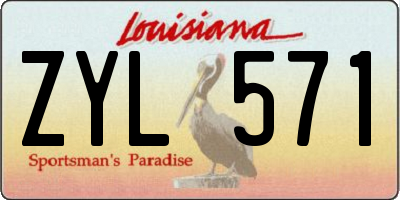 LA license plate ZYL571