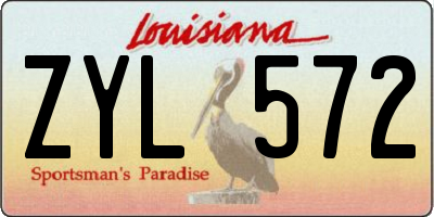 LA license plate ZYL572