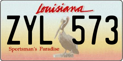 LA license plate ZYL573