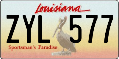 LA license plate ZYL577