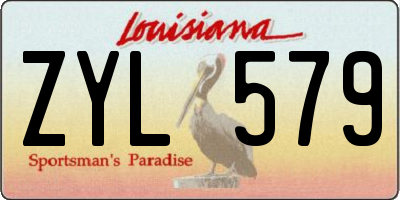 LA license plate ZYL579