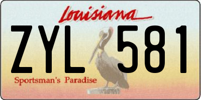 LA license plate ZYL581