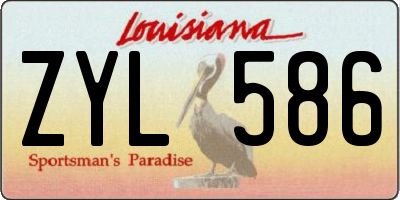 LA license plate ZYL586