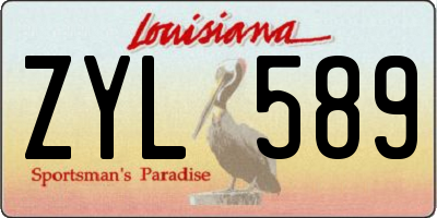 LA license plate ZYL589