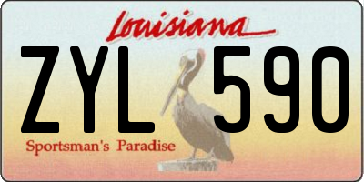 LA license plate ZYL590