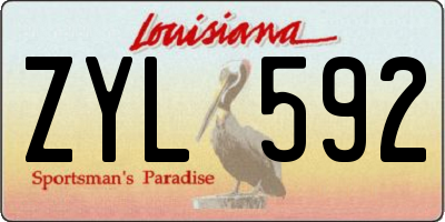 LA license plate ZYL592