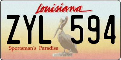 LA license plate ZYL594