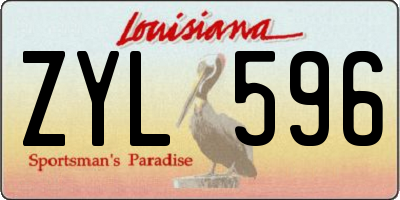 LA license plate ZYL596