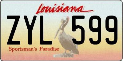 LA license plate ZYL599