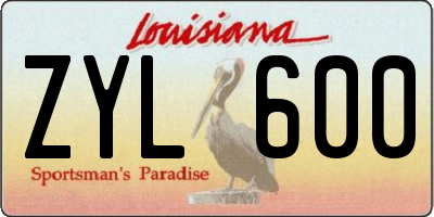 LA license plate ZYL600