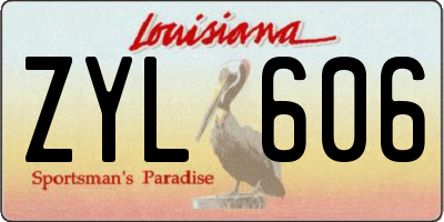 LA license plate ZYL606