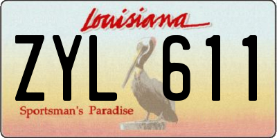 LA license plate ZYL611