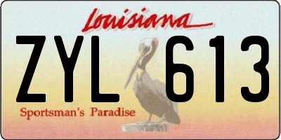 LA license plate ZYL613