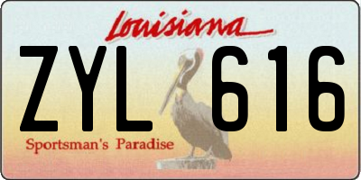 LA license plate ZYL616