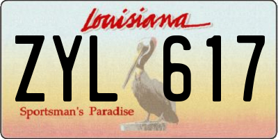 LA license plate ZYL617