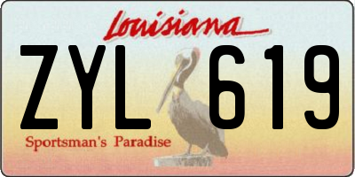 LA license plate ZYL619