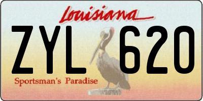 LA license plate ZYL620