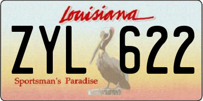 LA license plate ZYL622