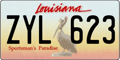 LA license plate ZYL623