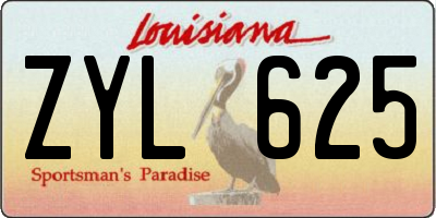LA license plate ZYL625