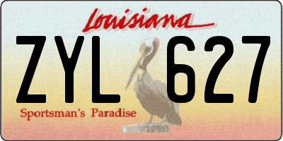 LA license plate ZYL627