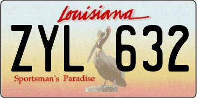 LA license plate ZYL632