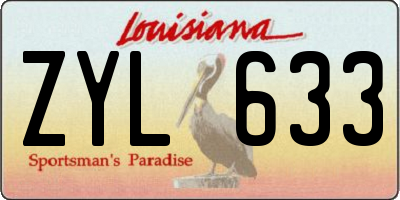 LA license plate ZYL633