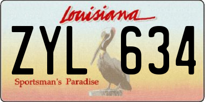 LA license plate ZYL634