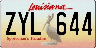 LA license plate ZYL644