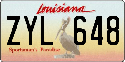 LA license plate ZYL648