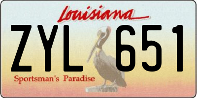 LA license plate ZYL651
