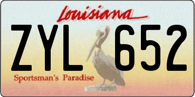 LA license plate ZYL652