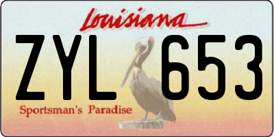 LA license plate ZYL653