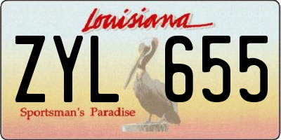 LA license plate ZYL655