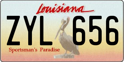 LA license plate ZYL656