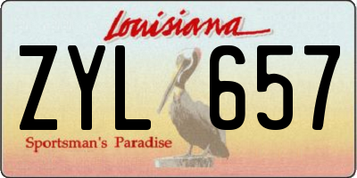 LA license plate ZYL657