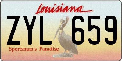 LA license plate ZYL659