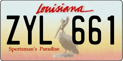 LA license plate ZYL661