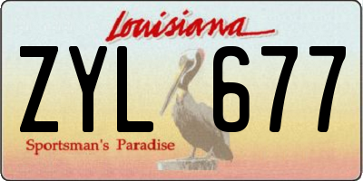 LA license plate ZYL677