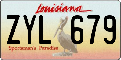 LA license plate ZYL679